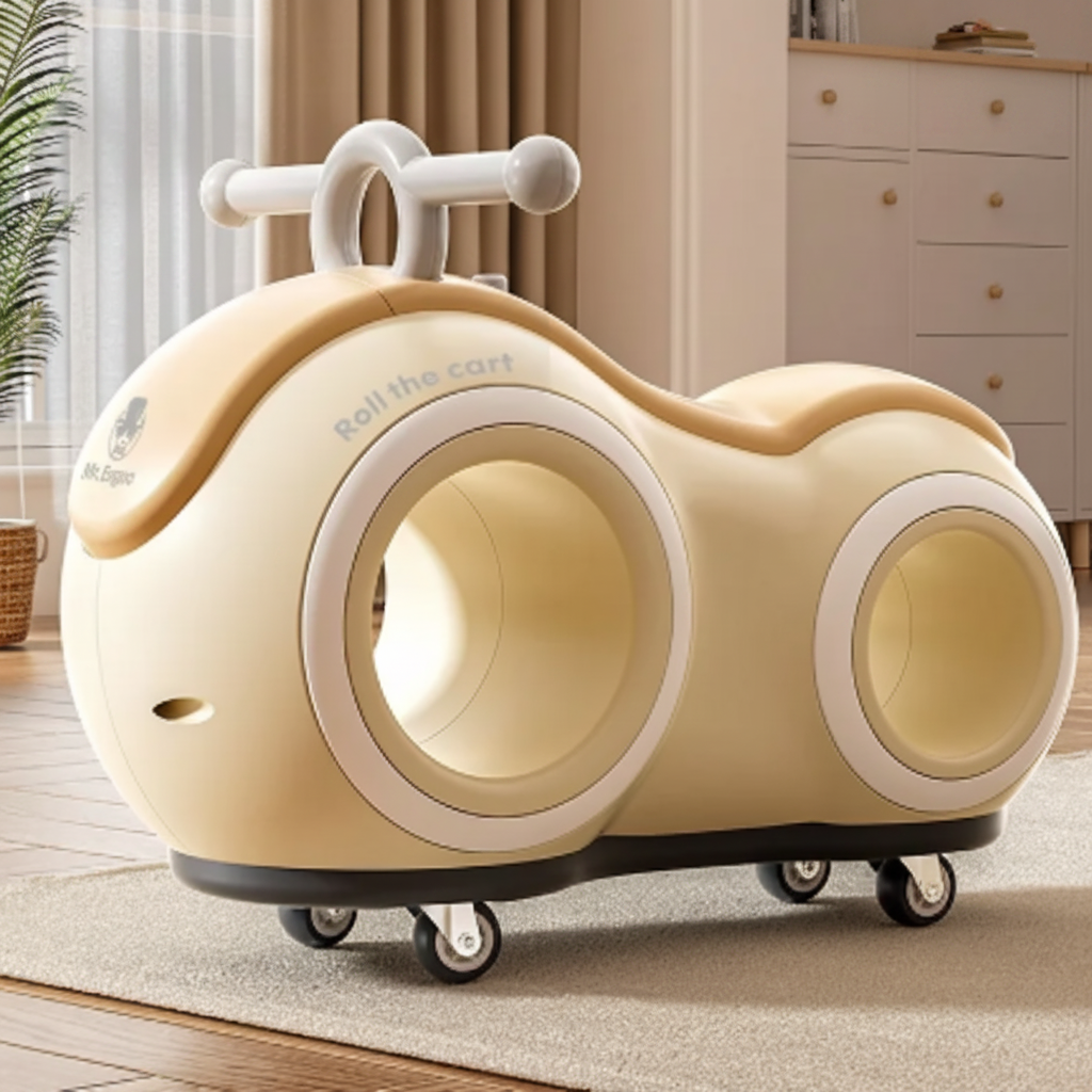 Roll & Glow Ride-On Car For Toddlers With 360° Wheels & LED Lights